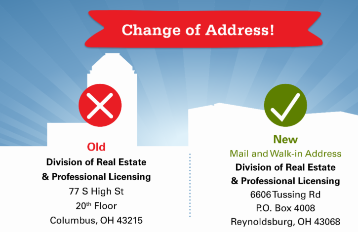 Division of Real Estate Announces New Mailing Address