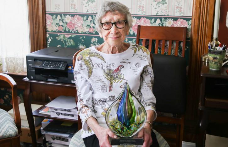 Mary Pollock presented with top award named in her honor