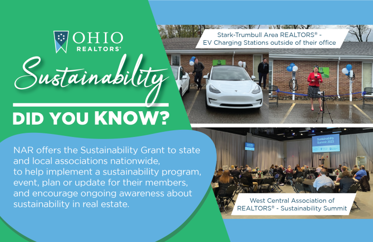 Ohio Local Boards receive NAR Sustainability Grants, Deadline for 2023 Grant Applications is May 31